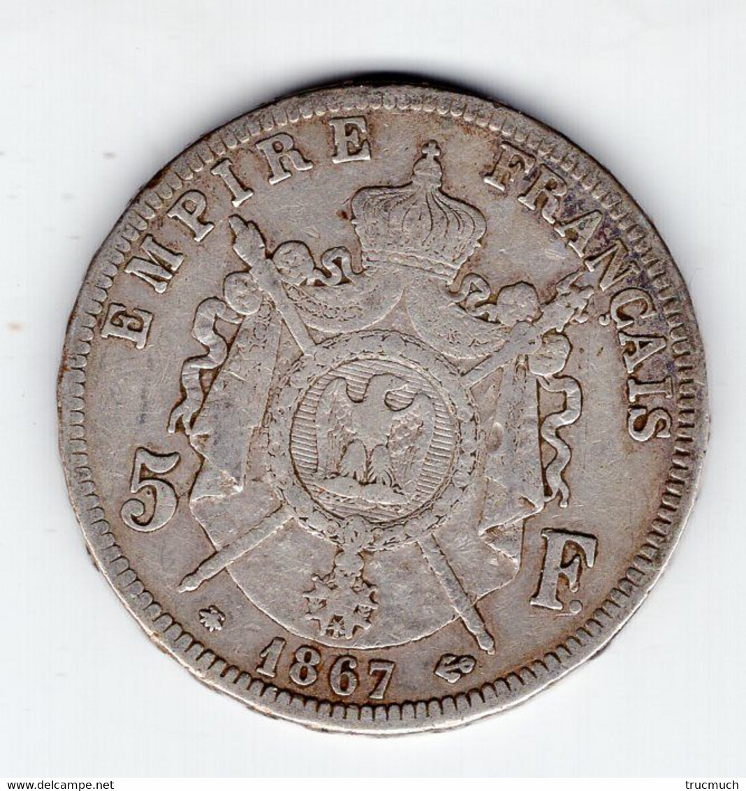 77 - FRANCE - Second Empire - Napoléon III Tête Laurée - 5 Francs 1867 A - 5 Francs