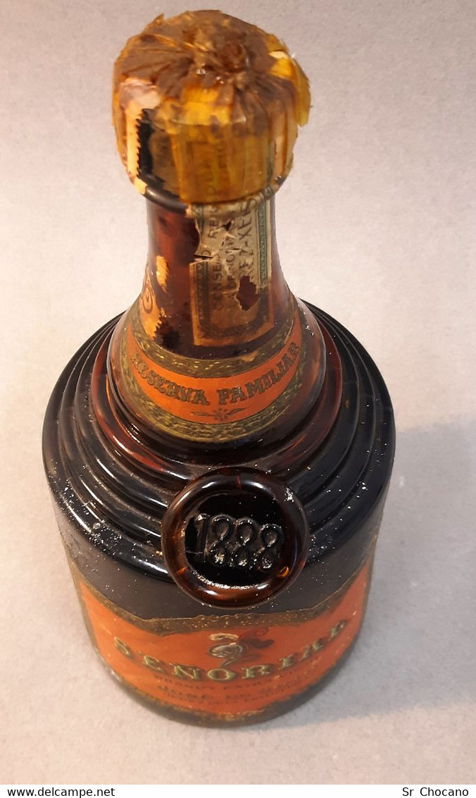 BOTELLA ANTIGUA BRANDY SEÑORIAL.1888.JOSÉ DE SOTO JEREZ - Otros & Sin Clasificación