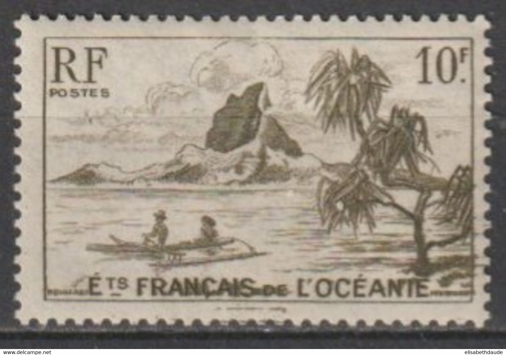 OCEANIE - 1948 - BELLE VARIETE D'ENCRAGE ! "LEGENDE FRANCAIS DE L'OCEANIE" YVERT N°197 * MH - Unused Stamps