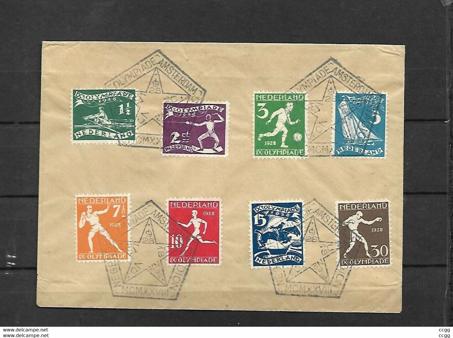 Olympische Spelen 1928 , Nederland - Briefomslag Met Olympische Stempels - Verano 1928: Amsterdam