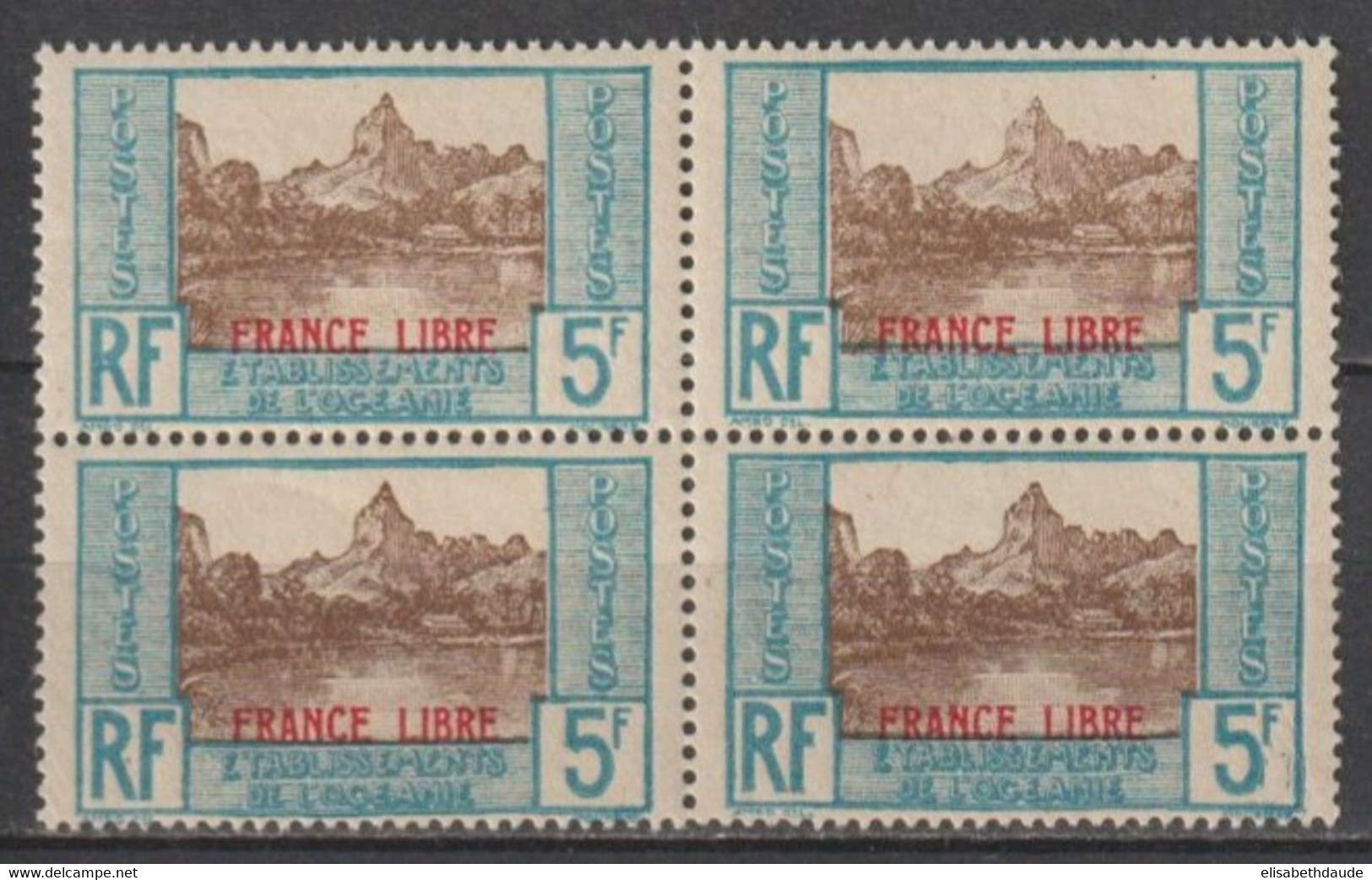 OCEANIE - 1941 - YVERT N°141 ** MNH BLOC De 4 FRANCE LIBRE ! - COTE = 64 EUR - Ongebruikt