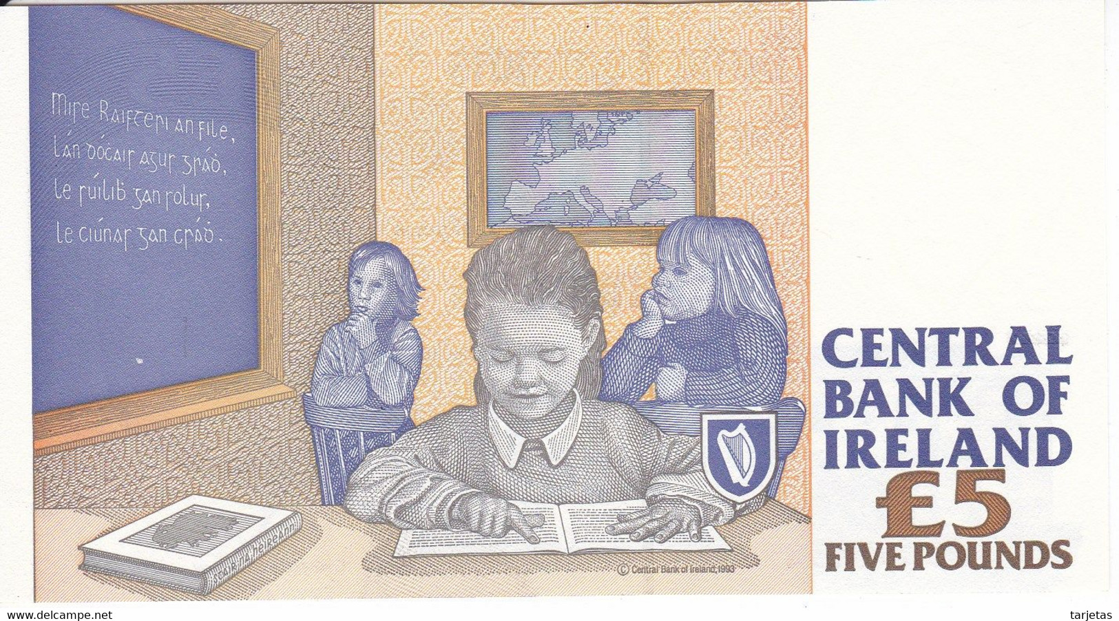 BILLETE DE IRLANDA DE 5 POUNDS DEL AÑO 1995 SIN CIRCULAR (UNC)  (BANKNOTE) - Irland