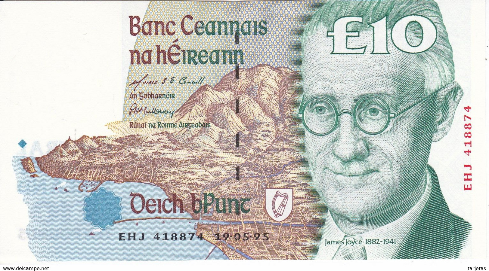 BILLETE DE IRLANDA DE 10 POUNDS DEL AÑO 1995 SIN CIRCULAR (UNC)  (BANKNOTE) - Ierland