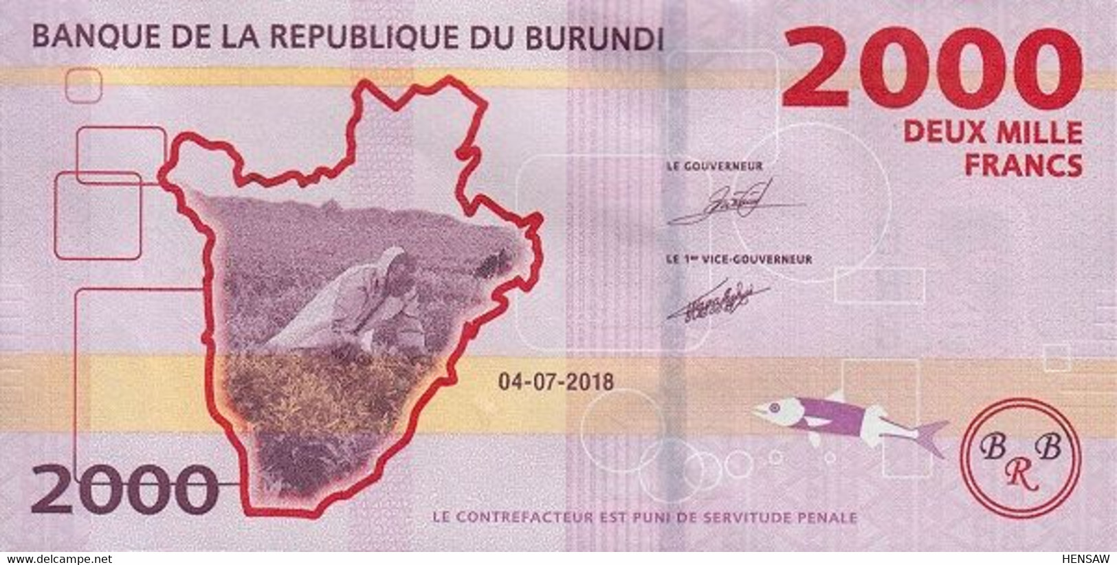 BURUNDI 2000 FRANCS 2018 P 52 UNC SC NUEVO - Burundi