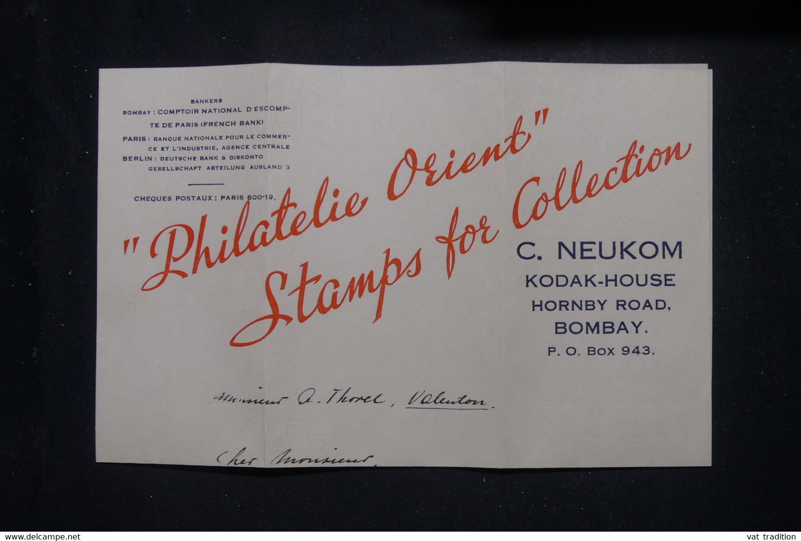 INDES ANGLAISES - Enveloppe + Contenu De Bombay En 1938 Pour La France, Affranchissement Au Dos  - L 136472 - 1936-47 Roi Georges VI