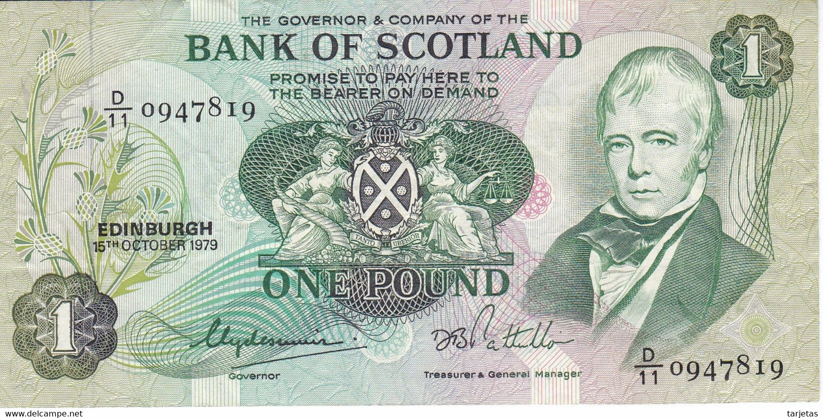 BILLETE DE ESCOCIA DE 1 POUND DEL AÑO 1979 (BANKNOTE) - 1 Pond