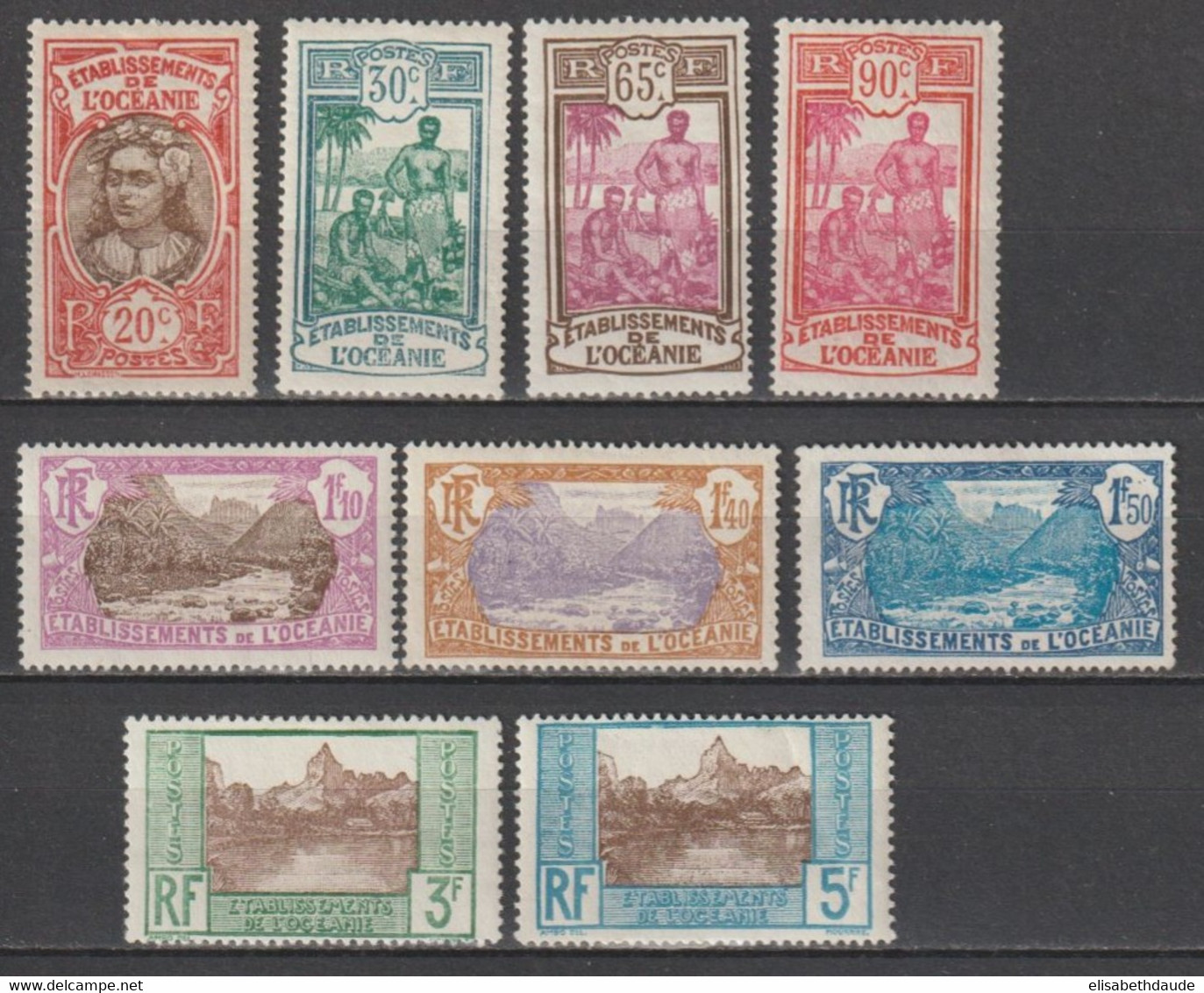 OCEANIE - 1927 - SERIE INCOMPLETE YVERT N°69/77 * MH (75 EST SANS GOMME) - COTE = 83 EUR - Unused Stamps