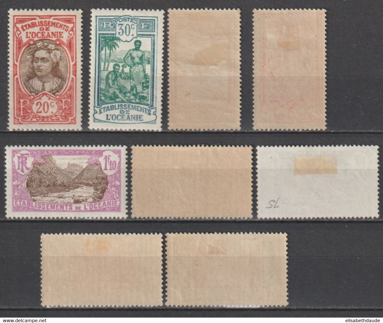 OCEANIE - 1927 - SERIE INCOMPLETE YVERT N°69/77 * MH (75 EST SANS GOMME) - COTE = 83 EUR - Nuovi