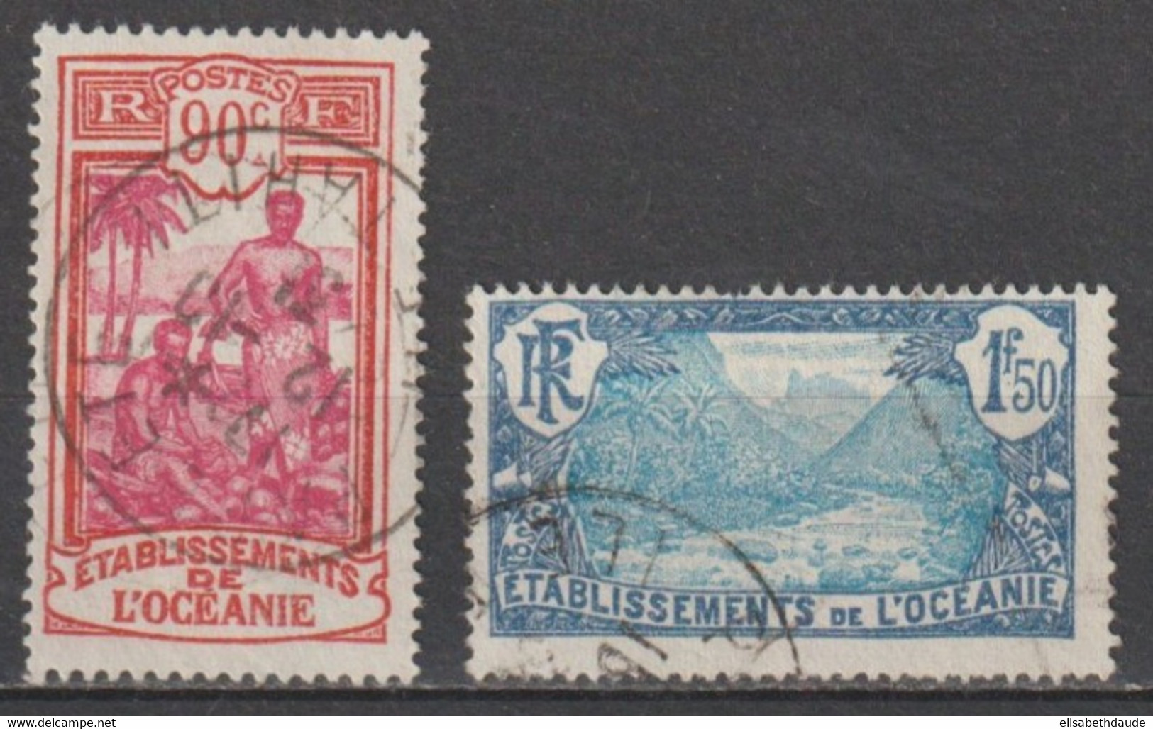 OCEANIE - 1927 - YVERT N°72 + 75 OBLITERES - COTE = 40 EUR - Gebruikt