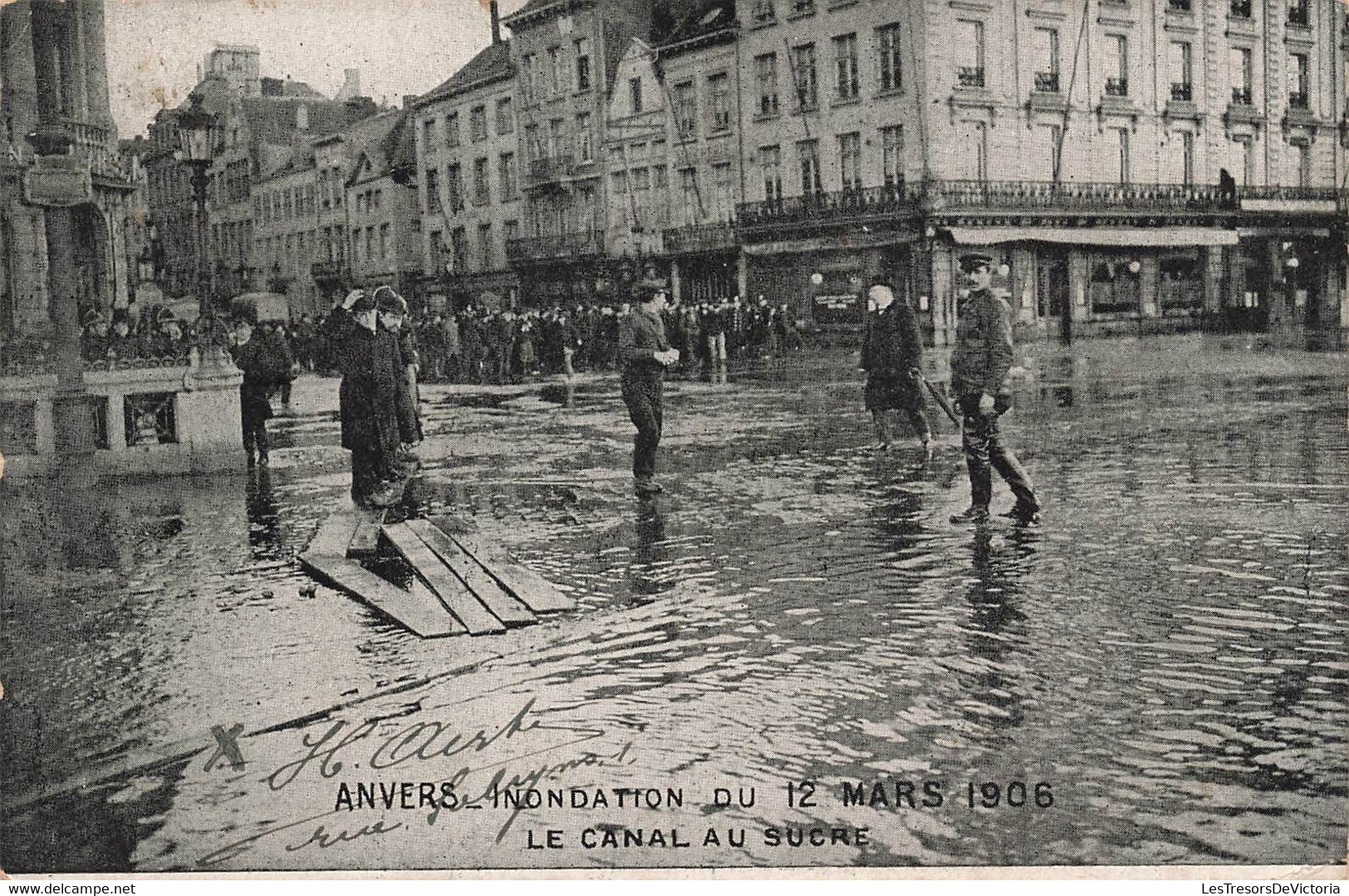 CPA Anvers - Inondation Du 12 Mars 1906 - Le Canal Au Sucre - Animé - Antwerpen