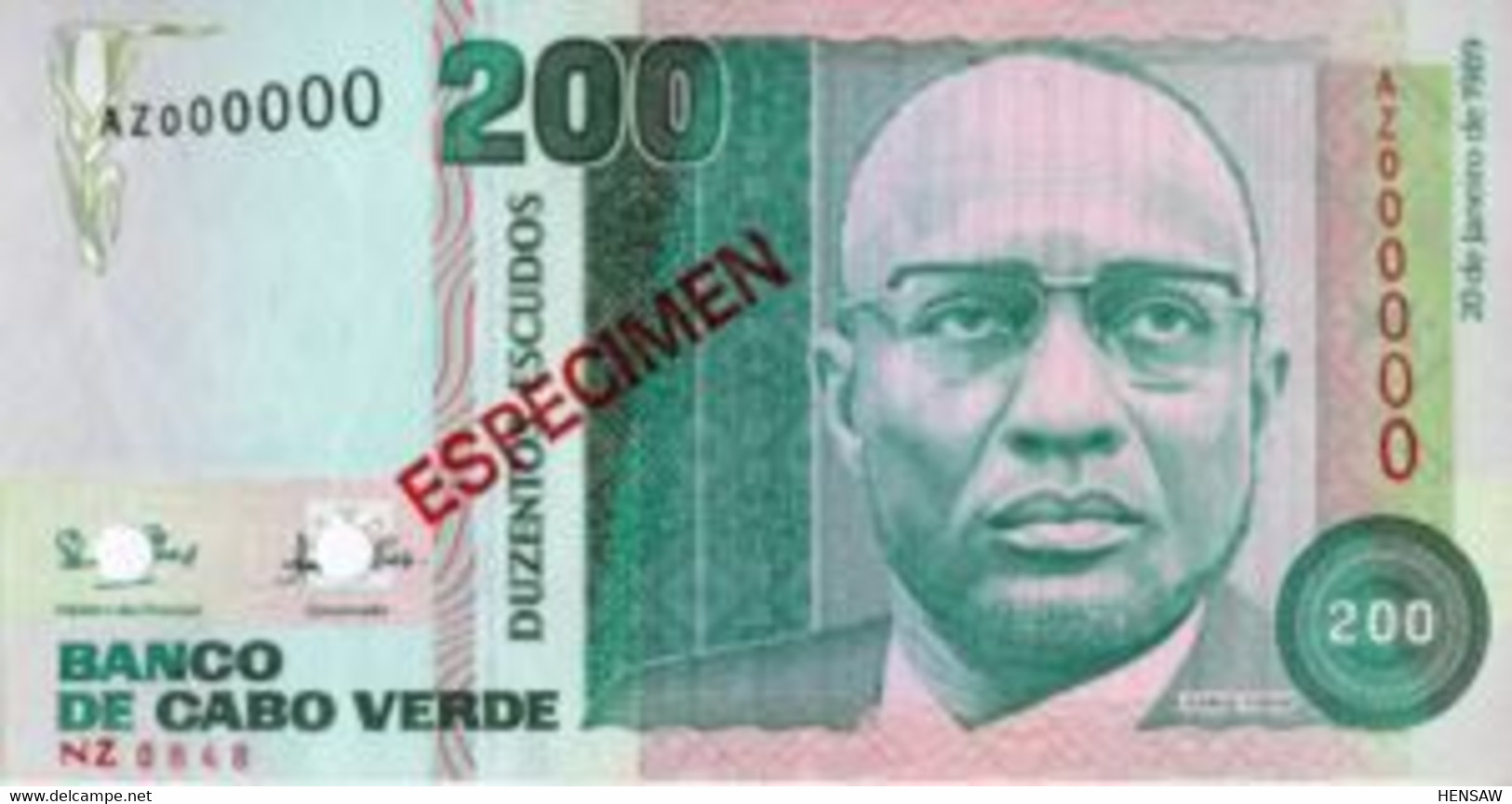 CAPE VERDE 200 ESCUDOS SPECIMEN P 58s 1989 UNC NUEVO SC - Cape Verde