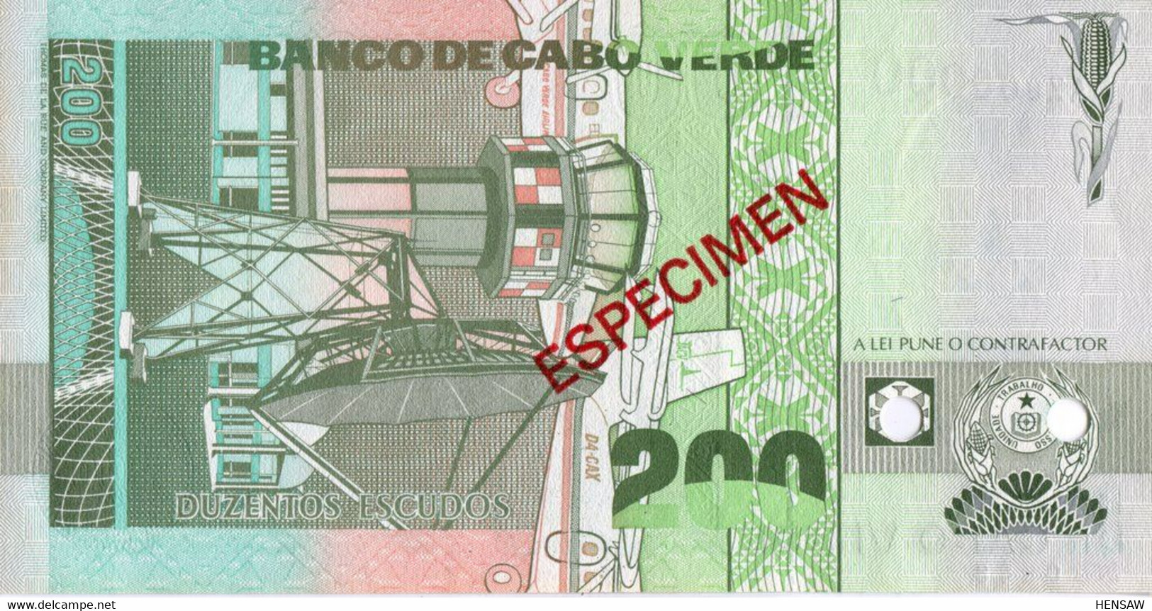 CAPE VERDE 200 ESCUDOS SPECIMEN P 58s 1989 UNC NUEVO SC - Cape Verde