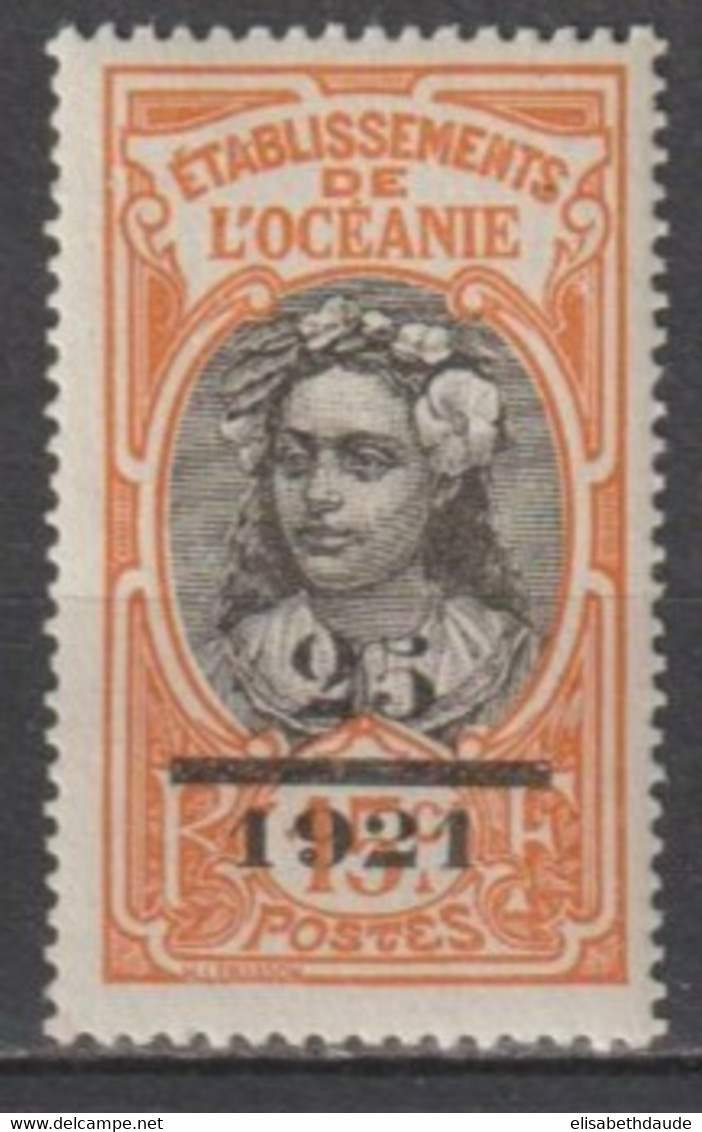 OCEANIE - 1921 - YVERT N°46 * MLH - COTE = 45 EUR - Unused Stamps