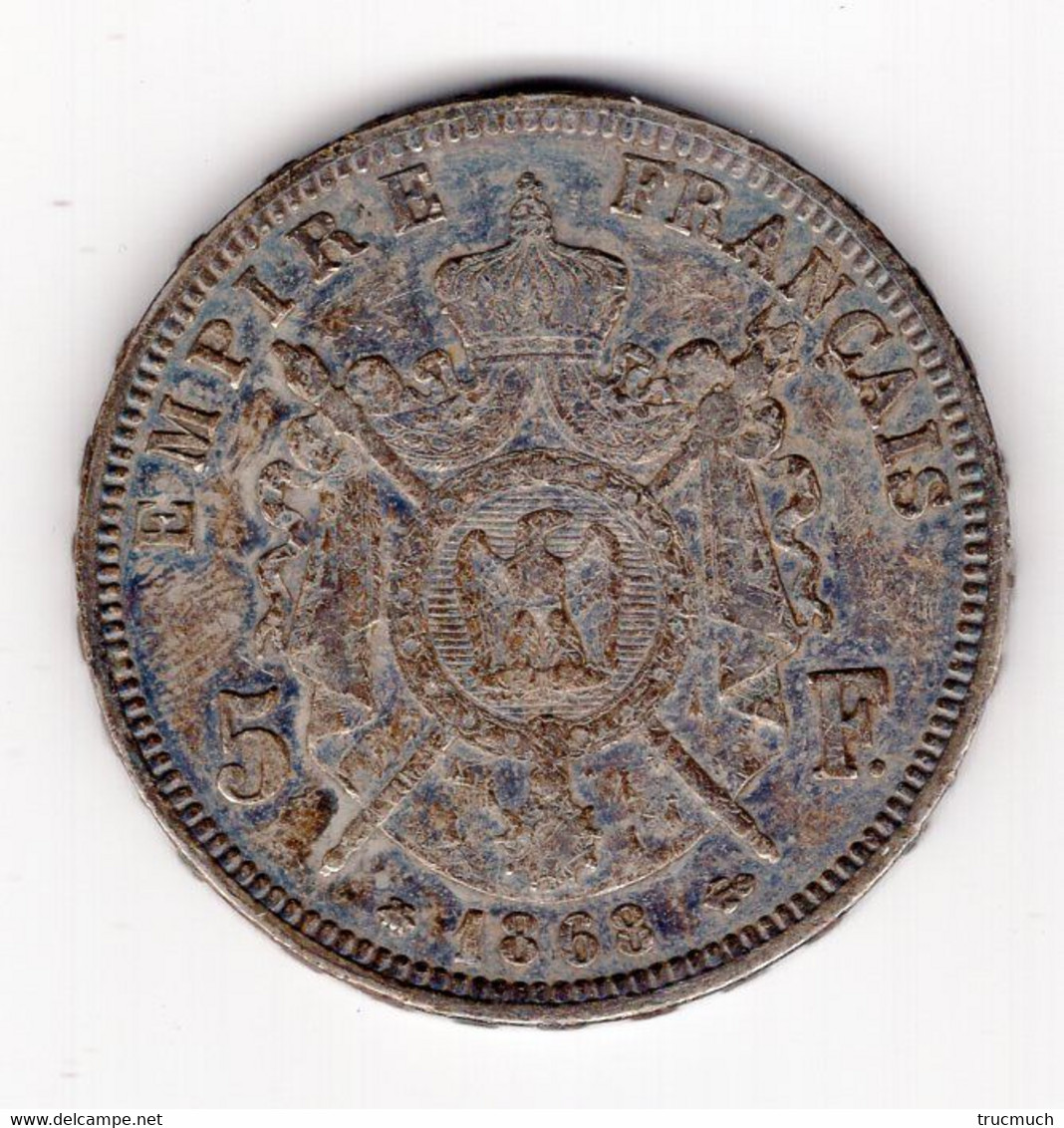 88 - FRANCE - Second Empire - Napoléon III Tête Laurée - 5 Francs 1868 A - 5 Francs