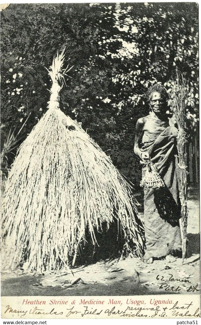 UGANDA (Ouganda) - Heathen Shrine & Medicine Man, Usoga - Voyagée Aux USA En 1907 - R/V - Uganda