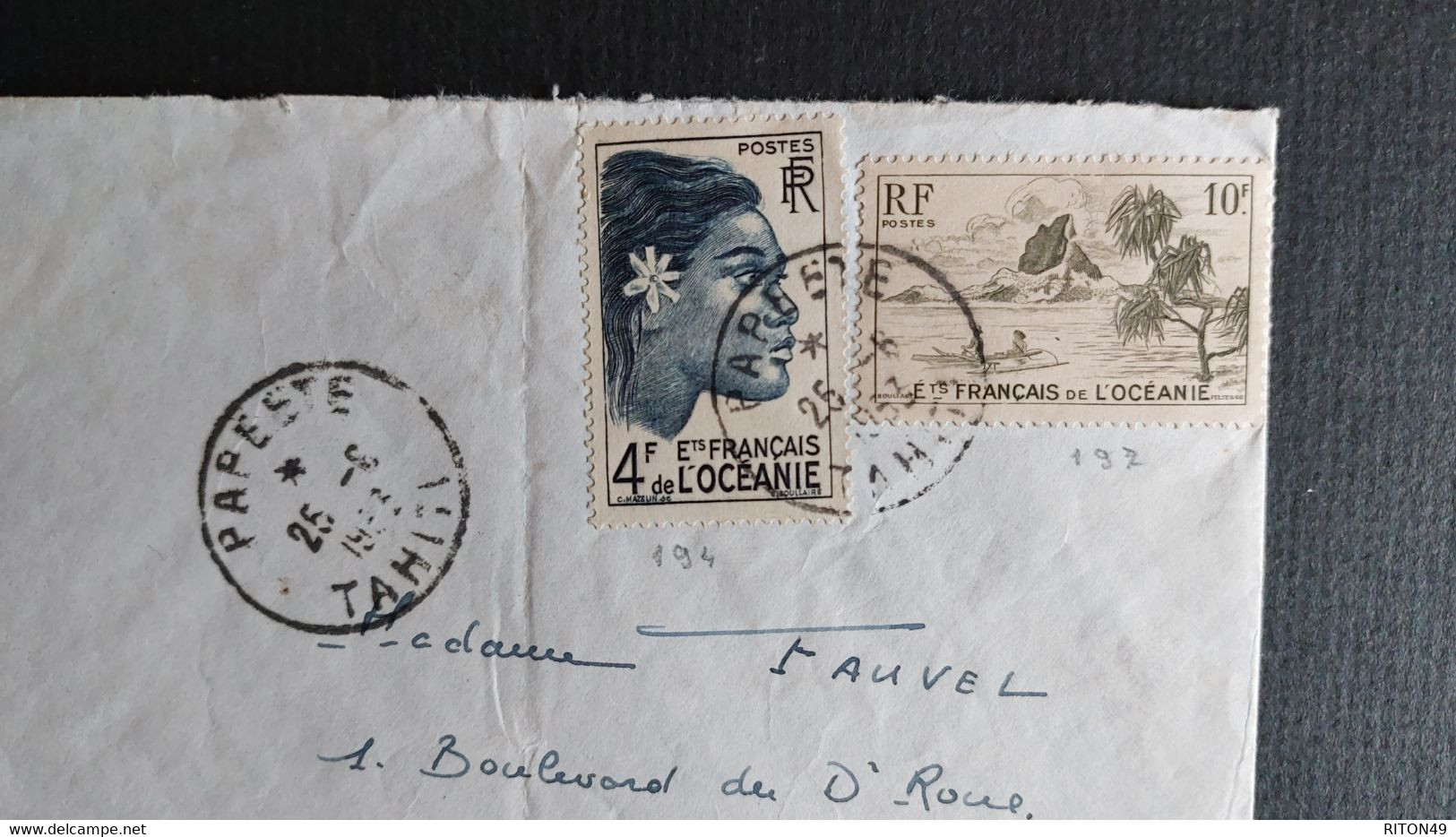 LETTRE 1933 PAPEETE (TAHITI) A BERGERAC CAD A PAPEETE (THAHITI) - Tahiti