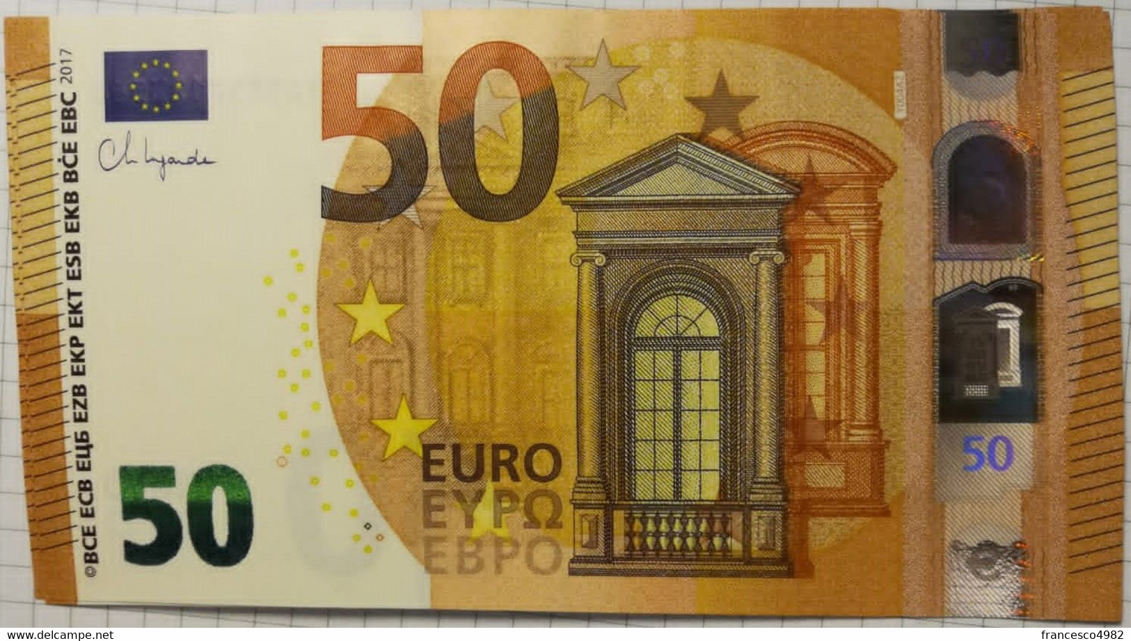 EUROPEAN CENTRAL BANK - GREECE YA Y004A2 - P.new – 1 X 50 EURO 2017 UNC  Signature LAGARDE Serie Y1857123557 - 50 Euro