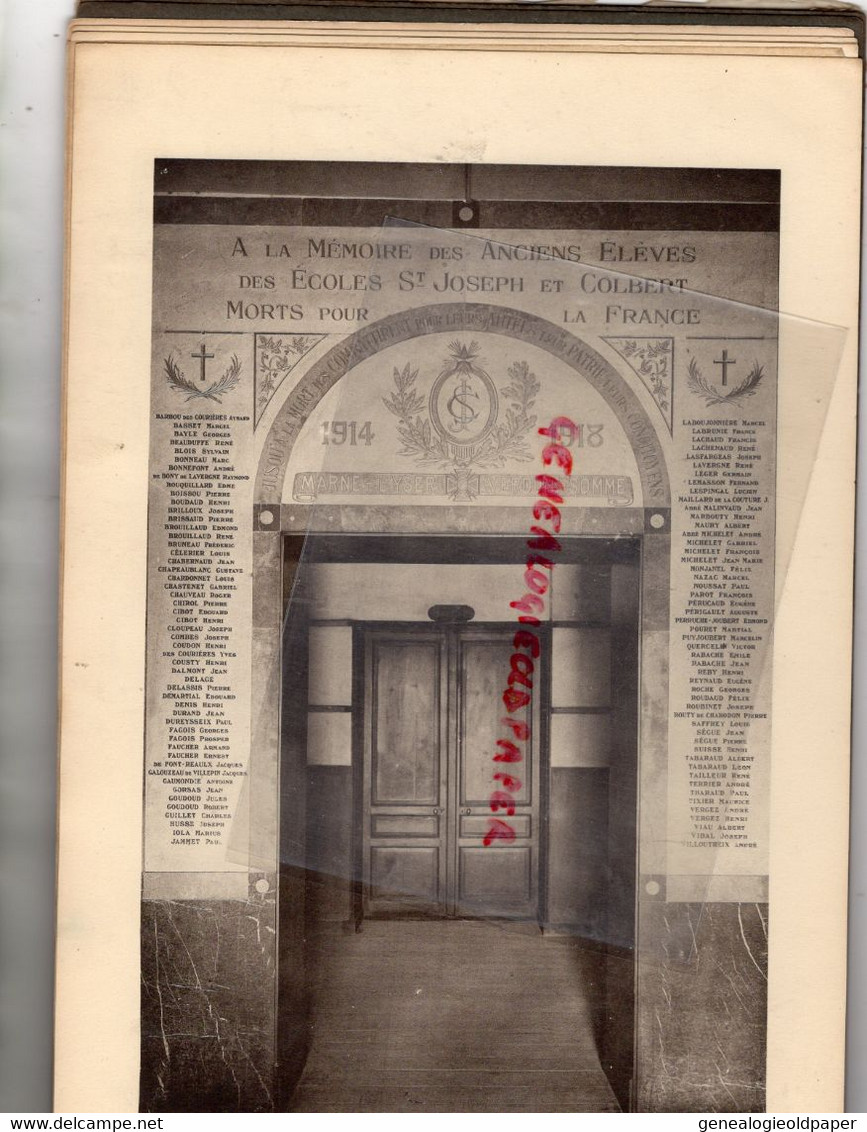 87- LIMOGES- TRES RARE CATALOGUE PHOTOS ECOLE COLBERT 9 RUE DES ARGENTIERS  1930-1931- PHOTOS DAVID VALLOIS PARIS