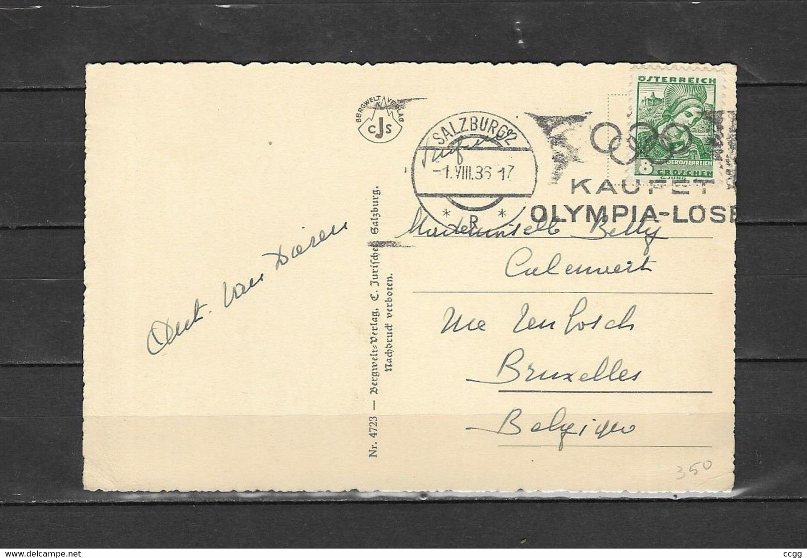 Olympische Spelen 1936 , Duitsland - Postkaart Met Olympische Stempel ( Zie Foto's ) - Sommer 1936: Berlin