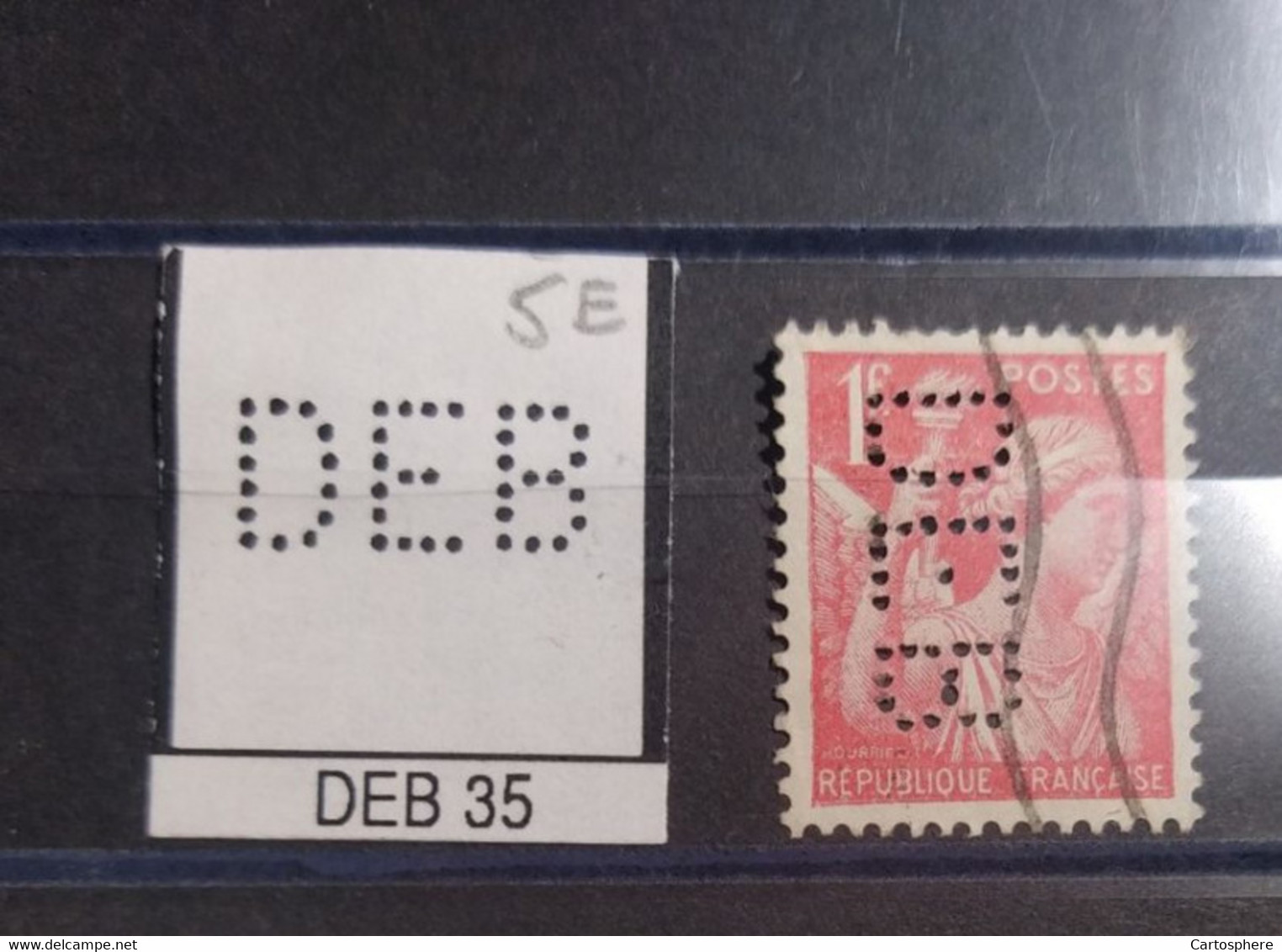 FRANCE DEB 35 TIMBRE  INDICE 5   PERFORE PERFORES PERFIN PERFINS PERFO PERFORATION PERFORIERT - Used Stamps