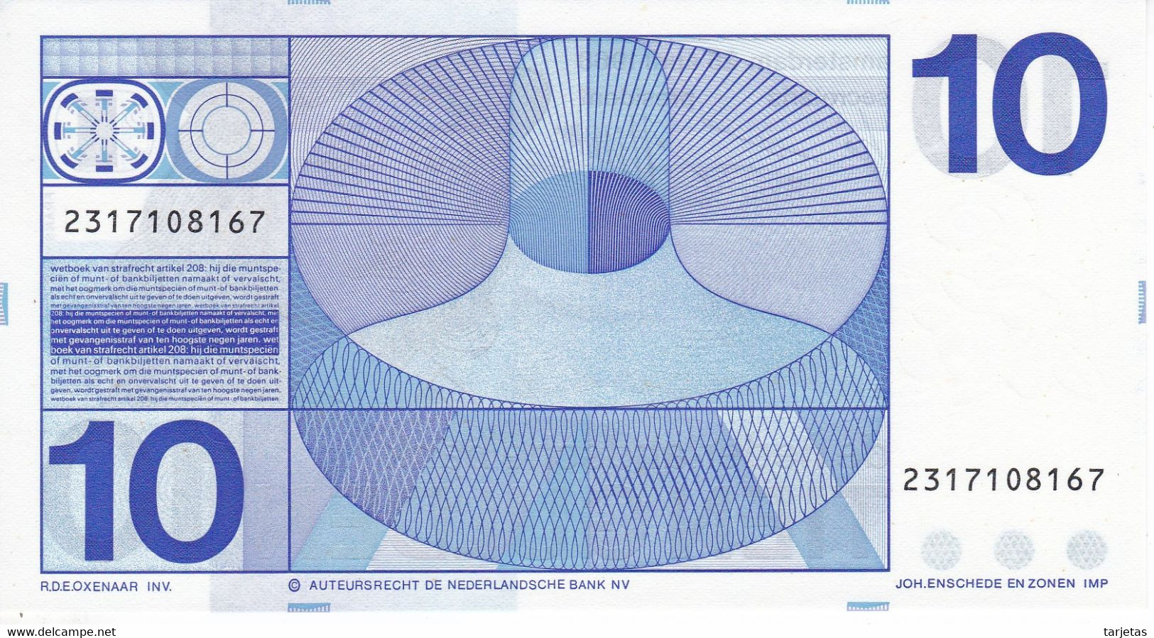 BILLETE DE HOLANDA DE 10 GULDEN DEL AÑO 1968 SIN CIRCULAR (UNC) (BANKNOTE)  FRANS HALS - 10 Florín Holandés (gulden)