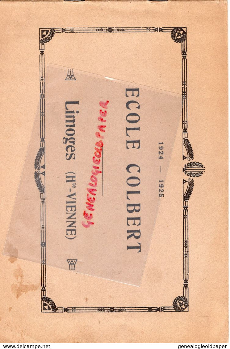 87- LIMOGES- TRES RARE CATALOGUE PHOTOS ECOLE COLBERT 9 RUE DES ARGENTIERS  191924-1925-FOOT- PHOTOS DAVID VALLOIS PARIS - Documentos Históricos