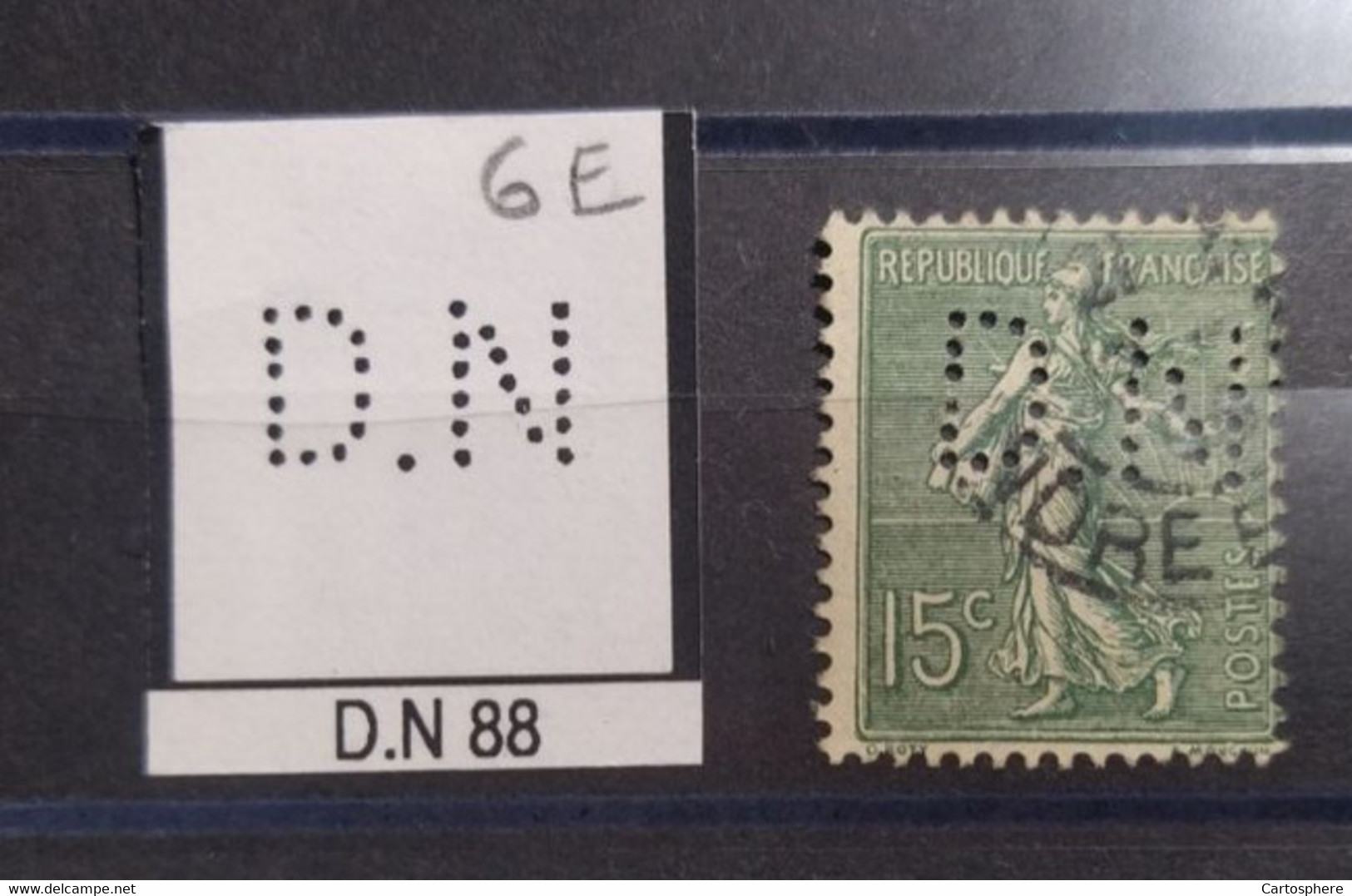 FRANCE D.N 88 TIMBRE DN88  INDICE 6   PERFORE PERFORES PERFIN PERFINS PERFO PERFORATION PERFORIERT - Used Stamps