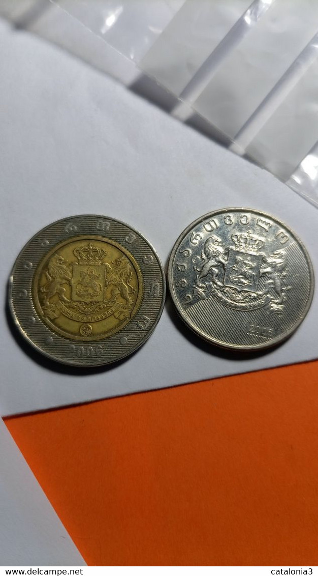 GEORGIA - Lote 2 Monedas 1 + 2 Laris 2006 - Georgië