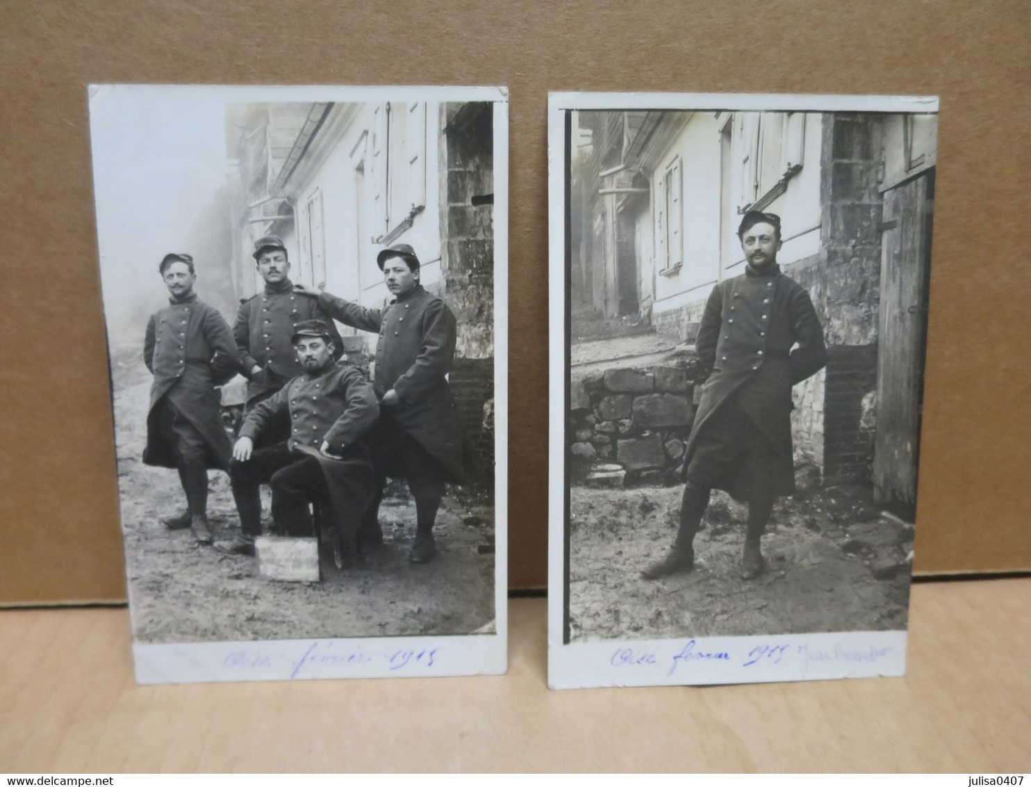 RIOM (63) Ensemble De 2 Cartes Photo Guerre 1914-18 Militaires Du 105è Infanterie Au Front Dans L'Oise - Riom