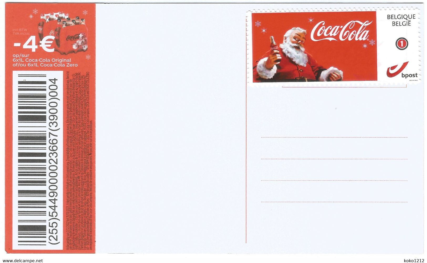 RARE CocaCola Belgium Postcard (2/2) With Private Stamp CocaCola NEUF - Cartoline