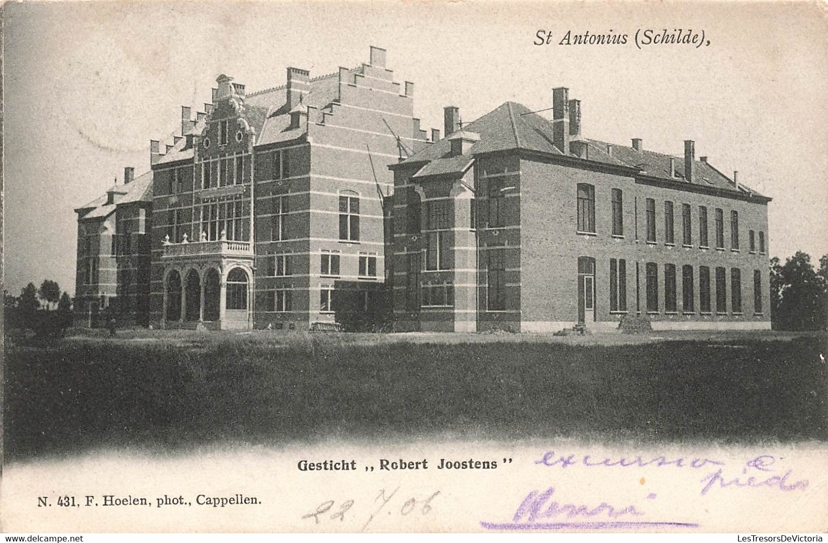 CPA St Antonius - Gesticht Robert Joostens - F Hoelen - Oblitération A étoile Schilde 1906 - Schilde