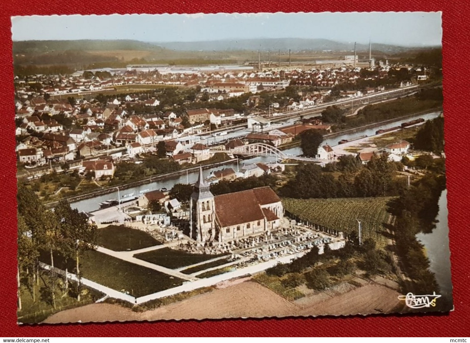 CPSM Grand Format - Thourotte  -(60. Oise) - L'église - Vue Aérienne - Thourotte