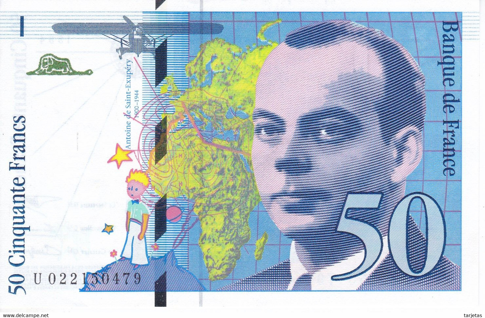 BILLETE DE FRANCIA DE 50 FRANCS DEL AÑO 1994 EN CALIDAD EBC (XF)  (BANKNOTE) EXUPERY - 50 F 1992-1999 ''St Exupéry''