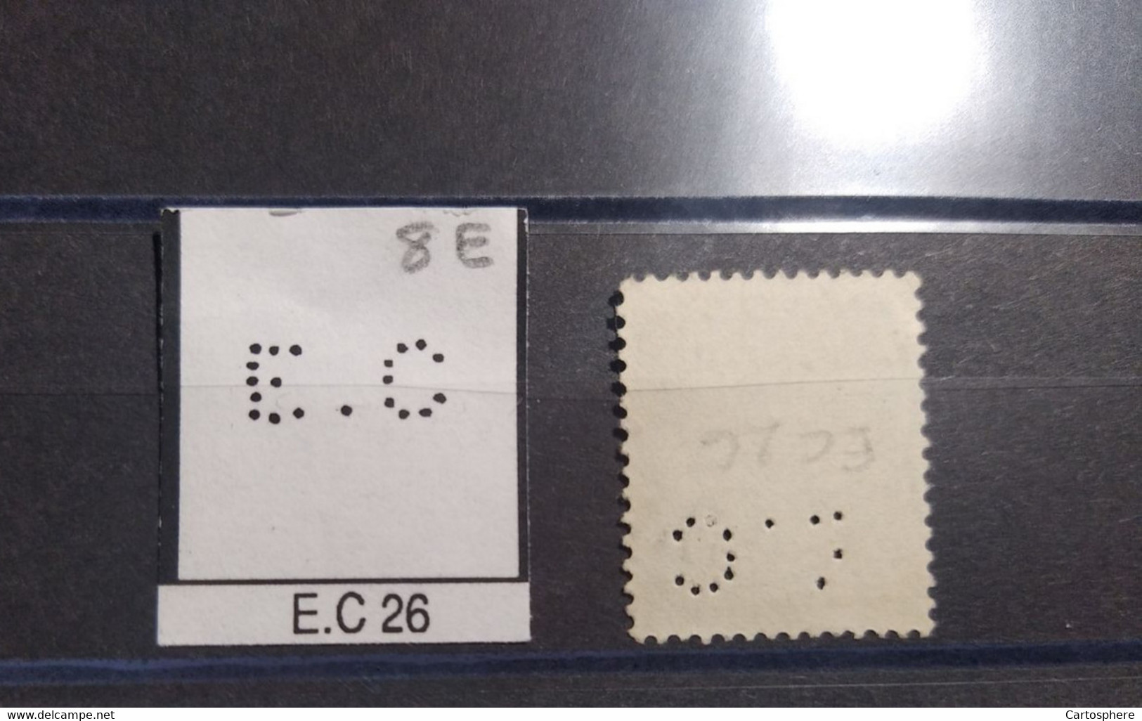 FRANCE E.C 26 TIMBRE EC26 INDICE 8 SUR MOUCHON PERFORE PERFORES PERFIN PERFINS PERFO PERFORATION PERFORIERT - Used Stamps