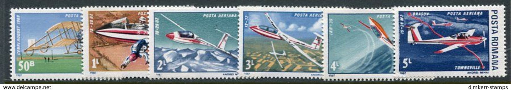 ROMANIA 1987 Gliders MNH/**.  Michel 4353-58 - Ongebruikt