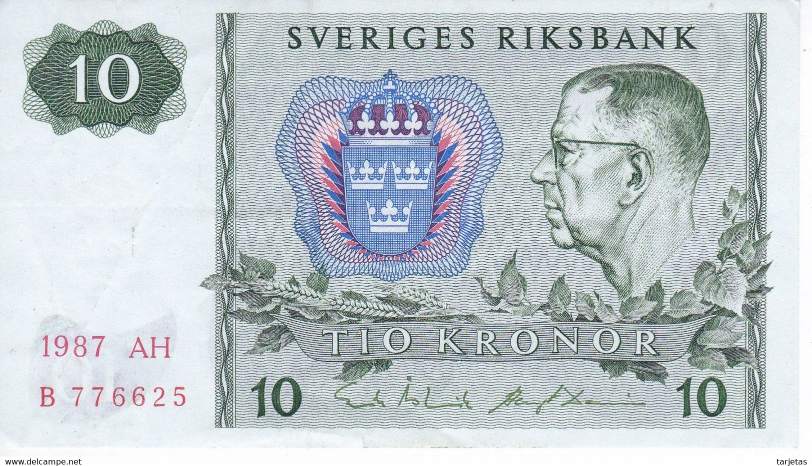 BILLETE DE SUECIA DE 10 KRONOR DEL AÑO 1989 CALIDAD EBC (XF)  (BANKNOTE) - Svezia