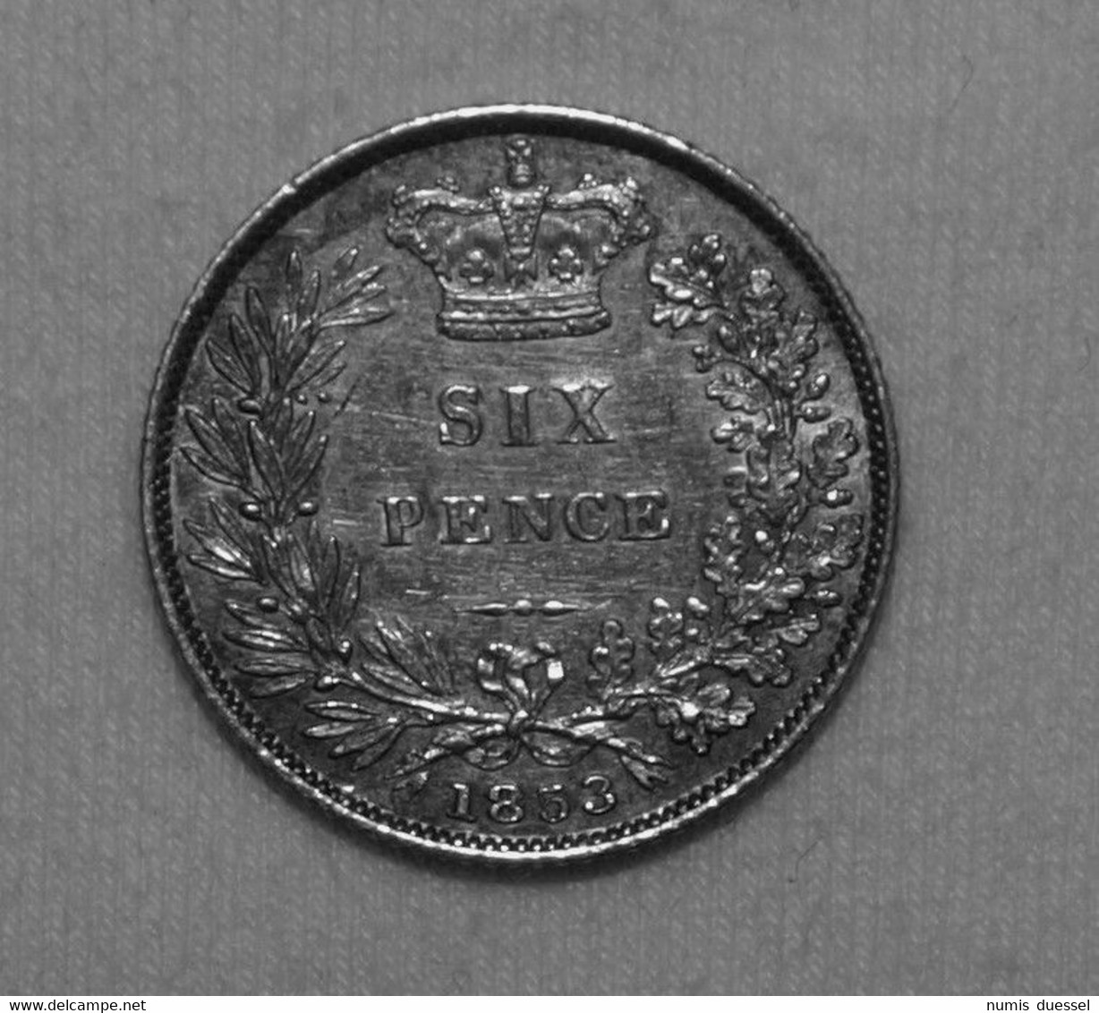 Silber/Silver Großbritannien/Great Britain Victoria Young Head, 1853, 6 Pence Funz/AU - Sonstige & Ohne Zuordnung