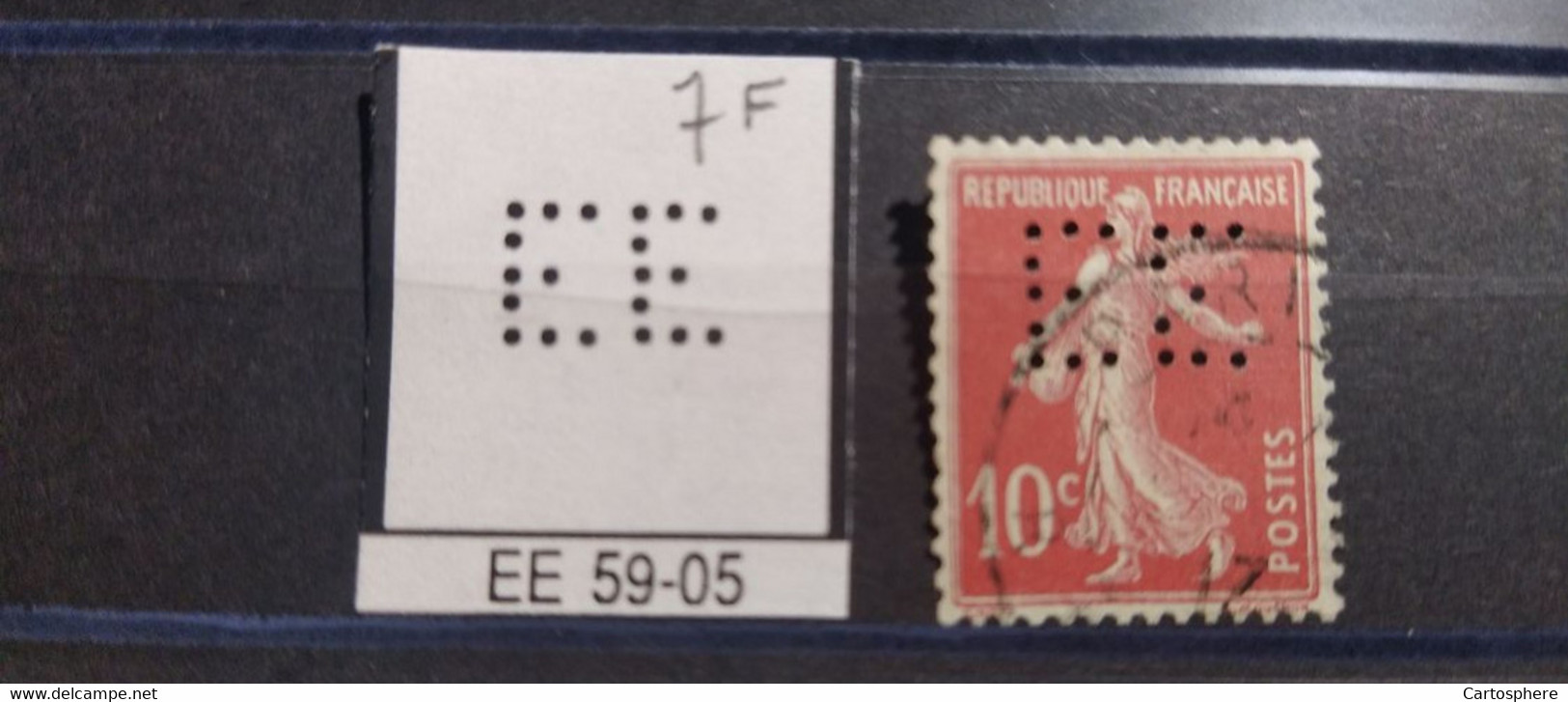 FRANCE E.E 59-5 TIMBRE EE 59-05  INDICE 7 SUR 138 DIMENSION PERFORE PERFORES PERFIN PERFINS PERFO PERFORATION PERFORIERT - Used Stamps