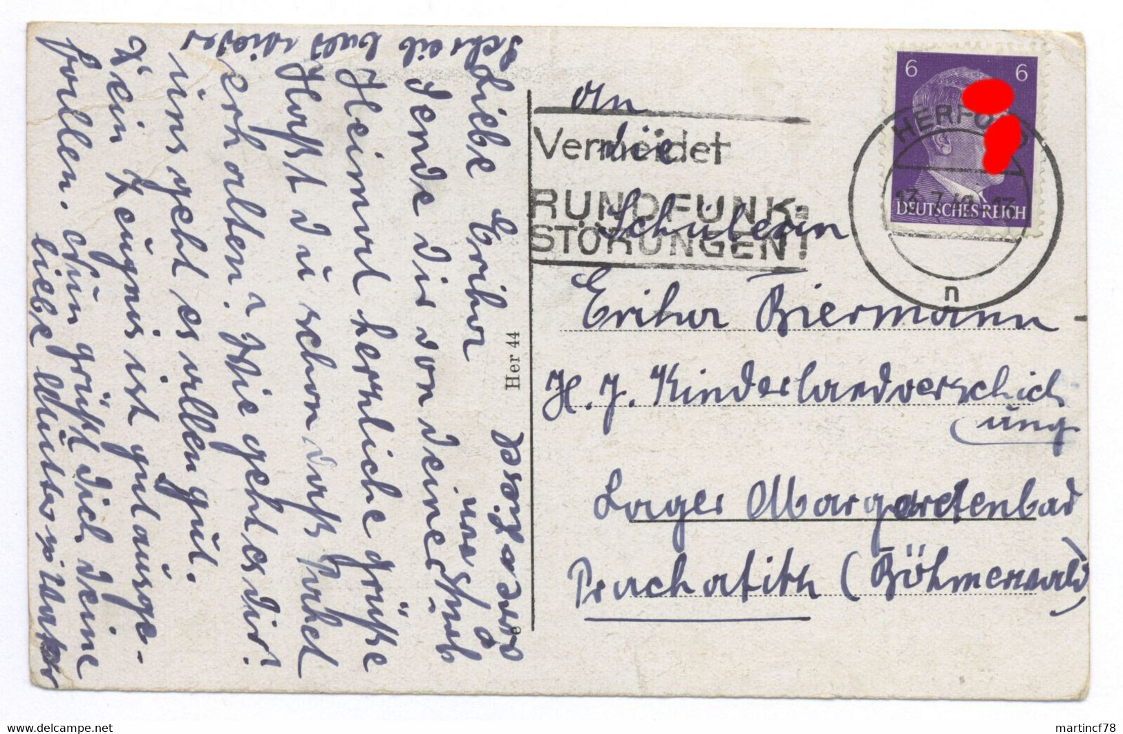4900 Herford Organistenhaus U. Jugendherberge 1942 KLV Margaretenbad Prachatitz - Herford