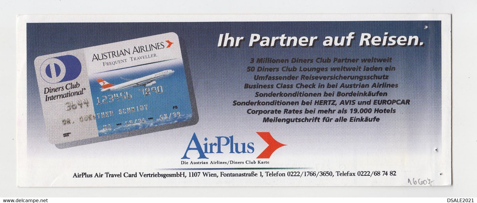 Österreich Austria AUSTRIAN AIRLINES Carrier Passenger Ticket Billet 1998 Used (16607) - Tickets