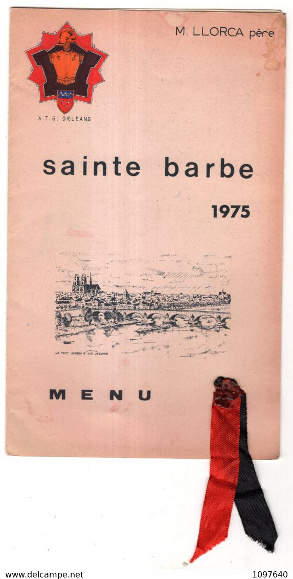 MENU : SAINTE BARBE 1975 - Menus