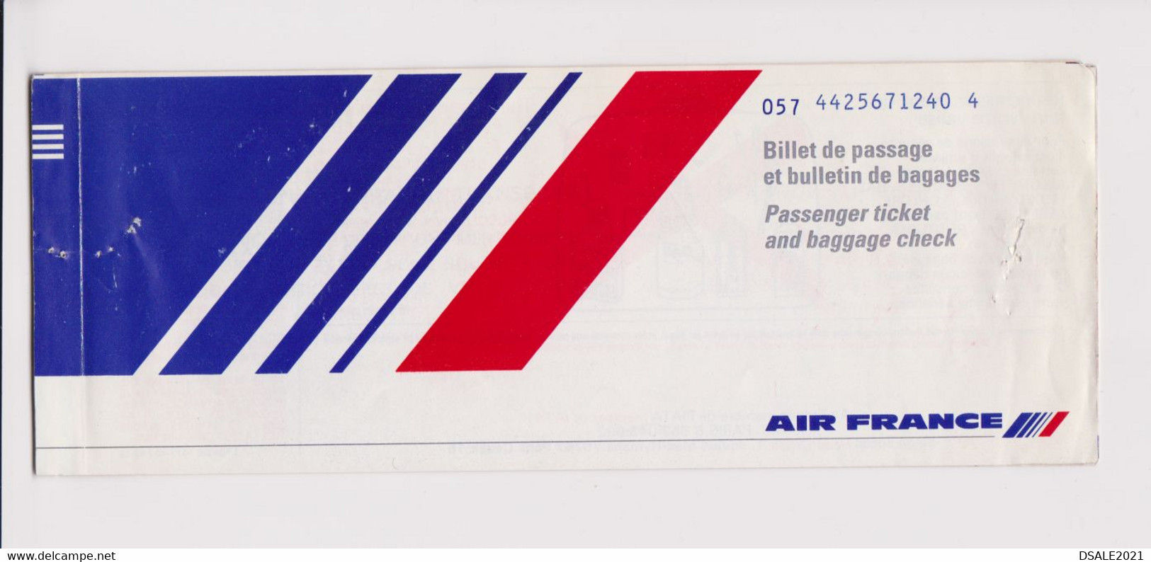 France French Airline Carrier AIR FRANCE Passenger Ticket Billet 1996 Used (m194) - Biglietti