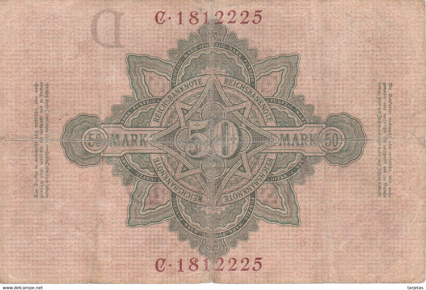 BILLETE DE ALEMANIA DE 50 MARK DEL AÑO 1908  (BANKNOTE) - 50 Mark