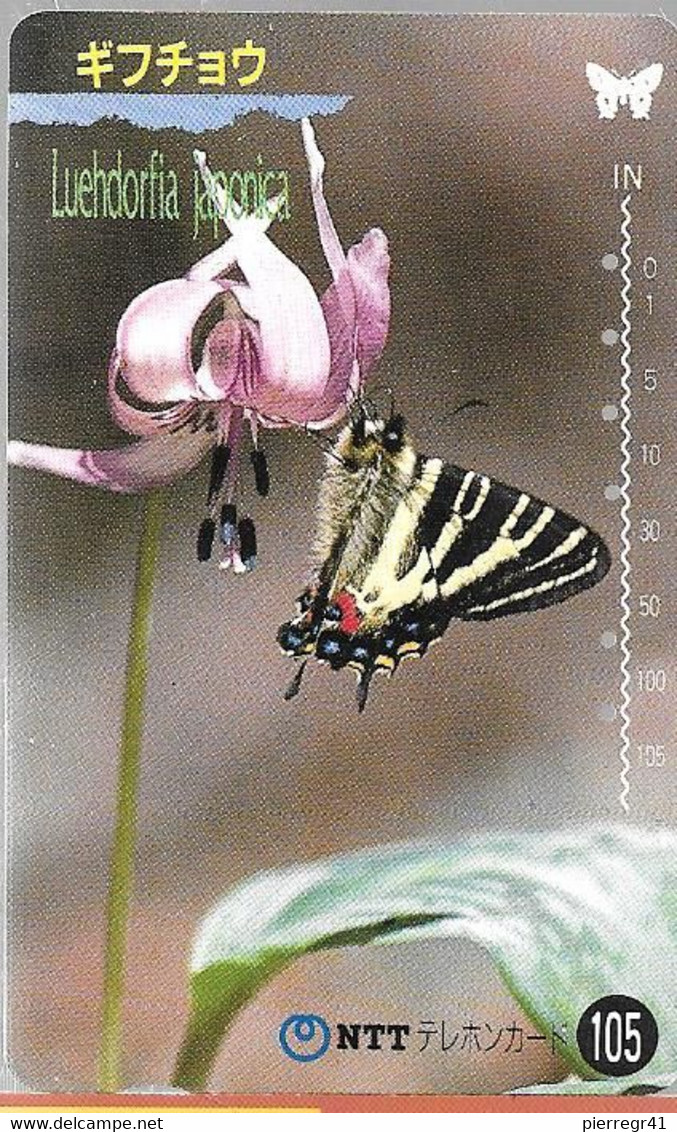 CARTE-MAGNETIQUE-JAPON-10,5--PAPILLON-LUEHDORFIA JAPONICA-TBE- - Papillons