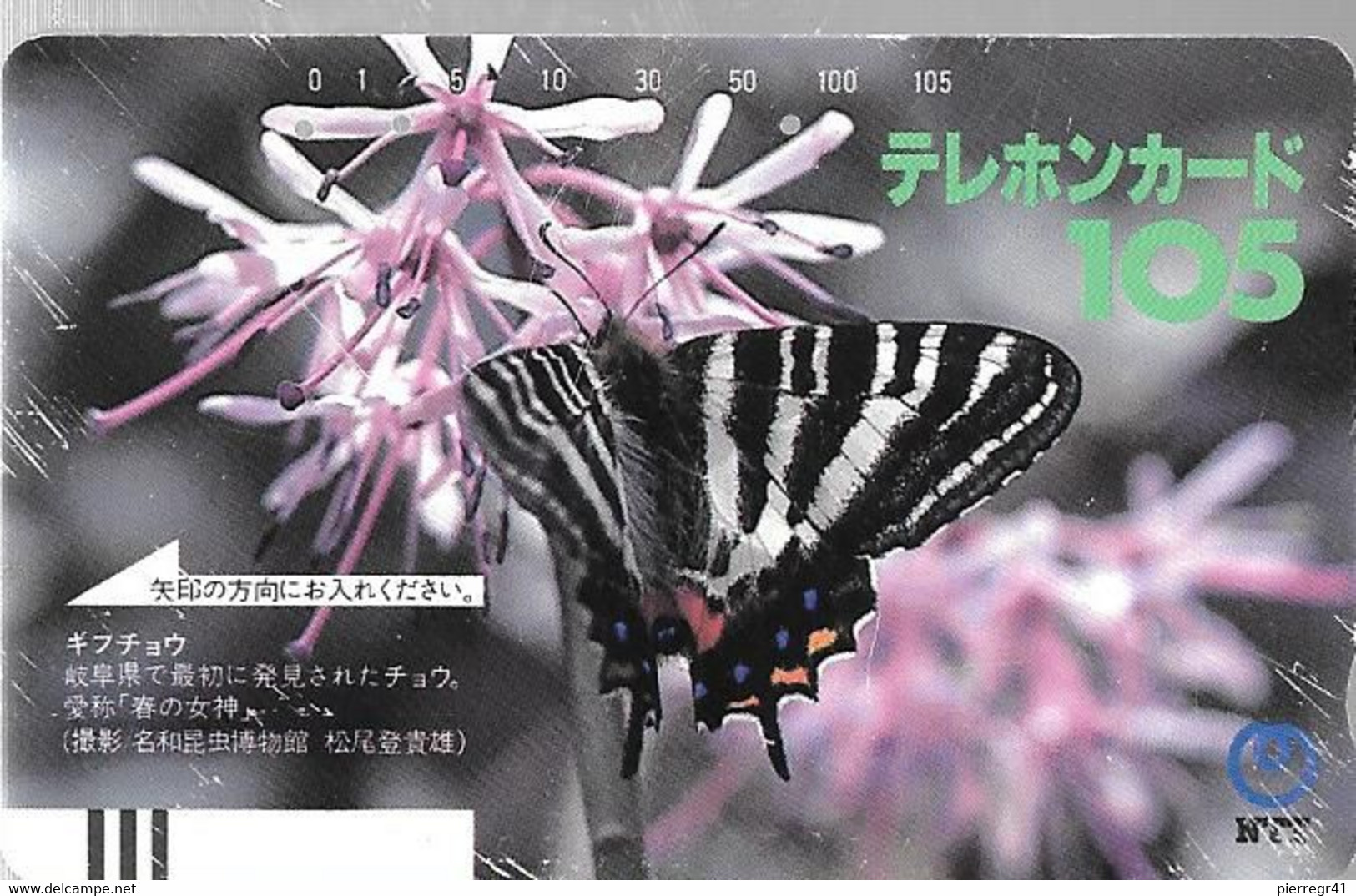 CARTE-MAGNETIQUE-JAPON-10,5--PAPILLON--TBE- - Papillons