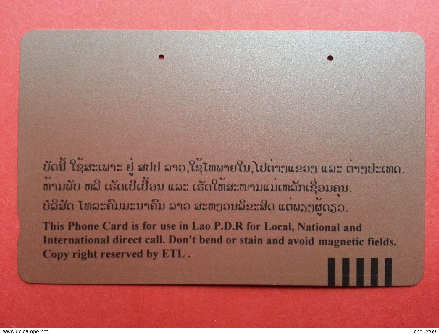 ETL Lao That Luang Stupa Phone Card 500 Units Used (T0120.5 - Laos