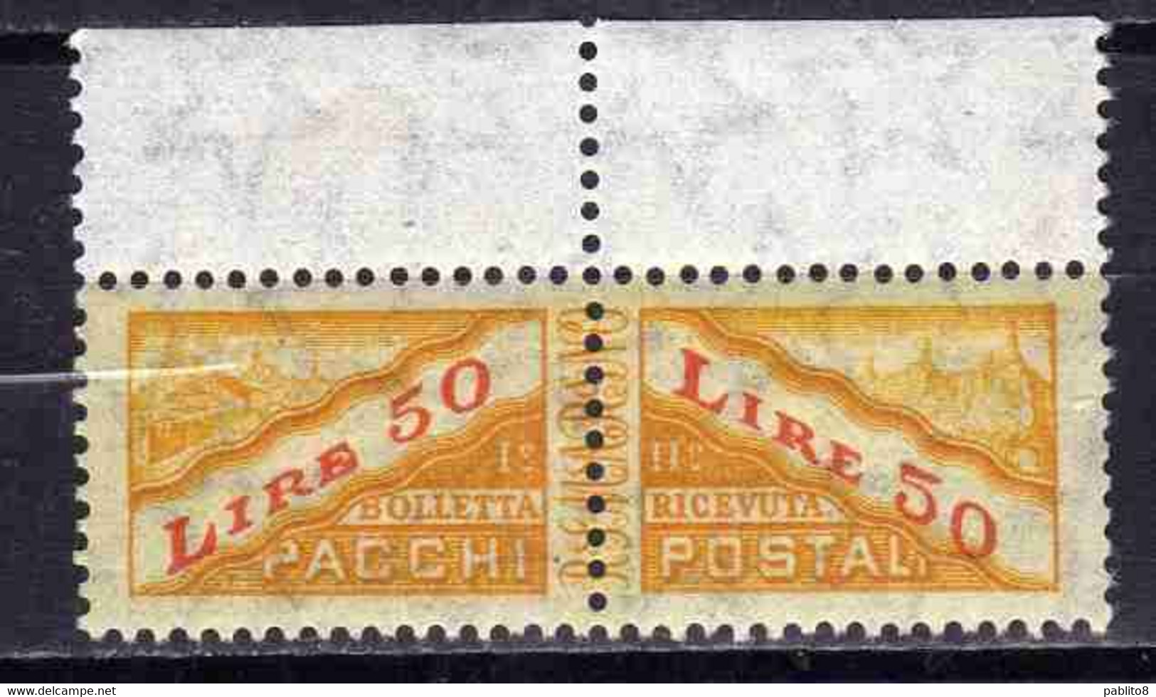 REPUBBLICA DI SAN MARINO 1956 1961 PACCHI POSTALI PARCEL POST LIRE 50 STELLE STARS MNH - Colis Postaux