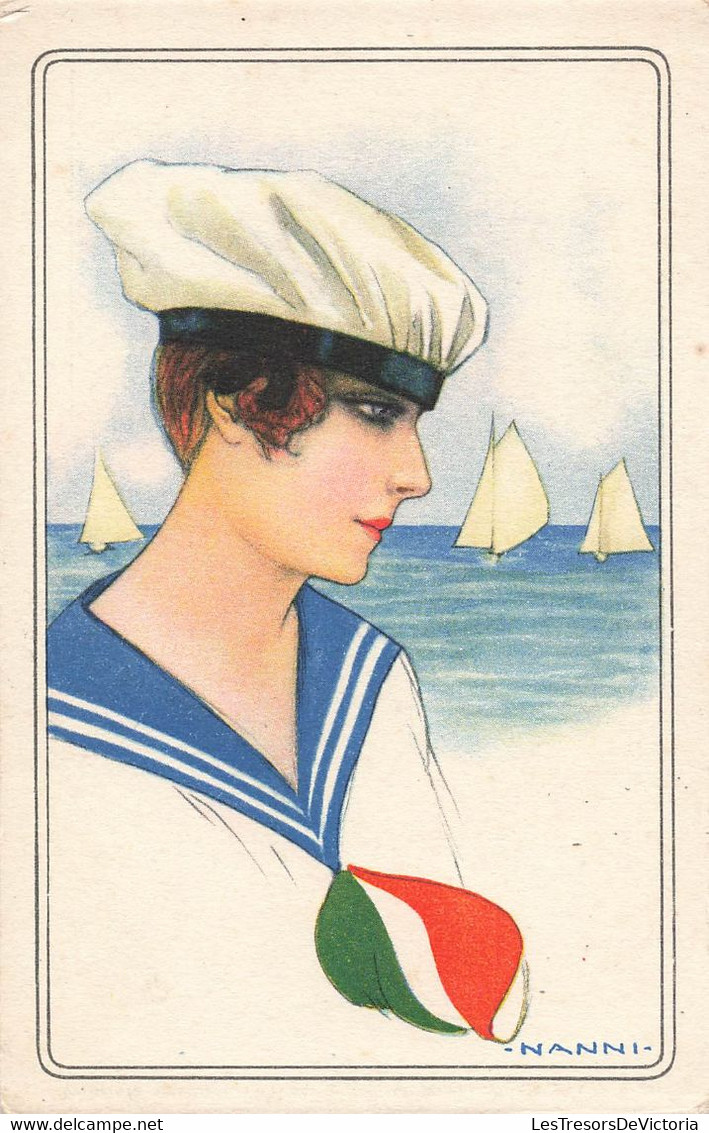 CPA Illustrateur Nanni - Femme Avec Mariniere Drapeau Italien Et Beret - Style Marin - Mode - Nanni