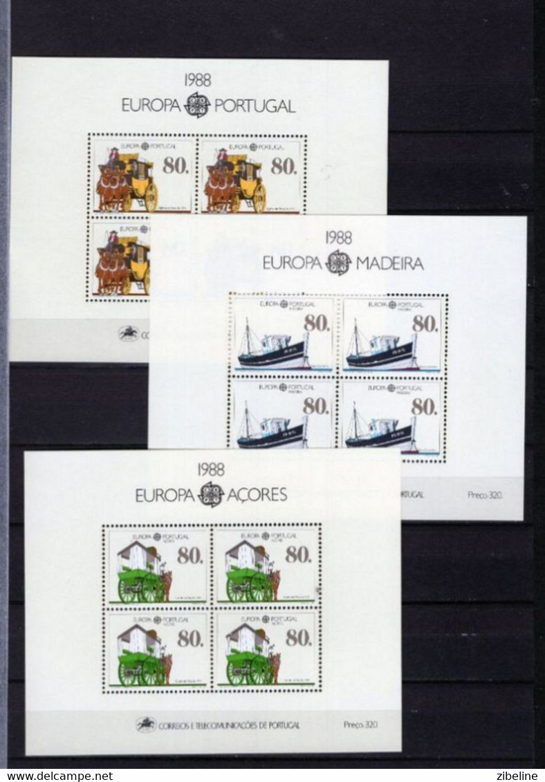 ZIBELINE EUROPA CEPT  1988 XX MNH PORTUGAL MADEIRA ACORES - Vrac (max 999 Timbres)