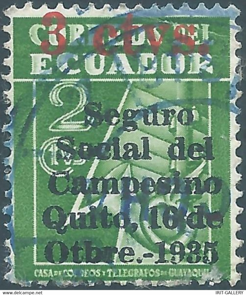 Equateur  - Ecuador,Quito,1935 Telegraph ,Telegrafos,Surcharged  Overprinted 3ctvs. On 2ctvs. Obliterated - Ecuador